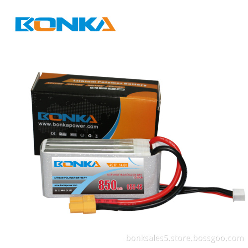 Bonka 850mAh 65C 4S1P 14.8V Lipo Fit for FPV Quad
